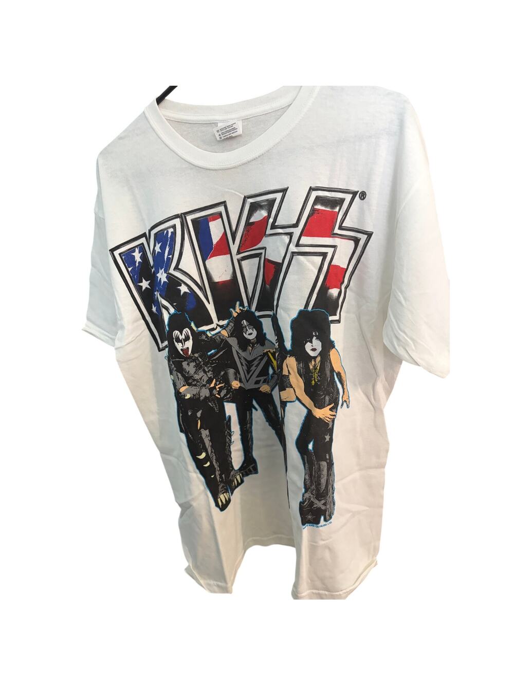 Kiss The Tour 2012 Band Tshirt Large White Double Sided Concert Tour Dates Rock